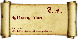 Nyilassy Alma névjegykártya